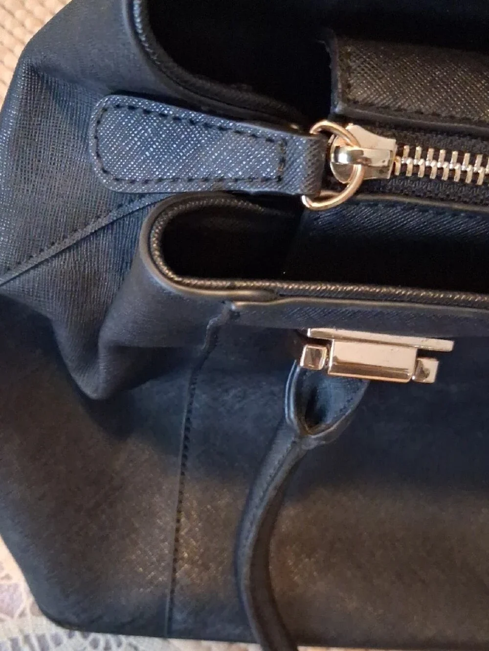 GUESS Black Satchel with Gold Hardware
